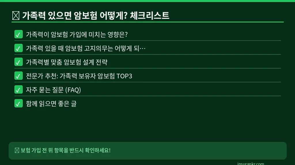 가족력 있으면 암보험 어떻게? 체크리스트