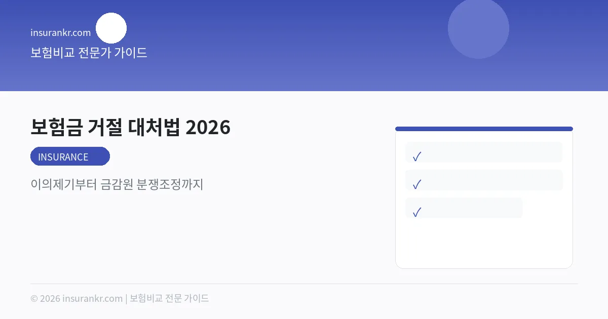 보험금 거절 대처법 2026 — 이의제기부터 금감원 분쟁조정까지