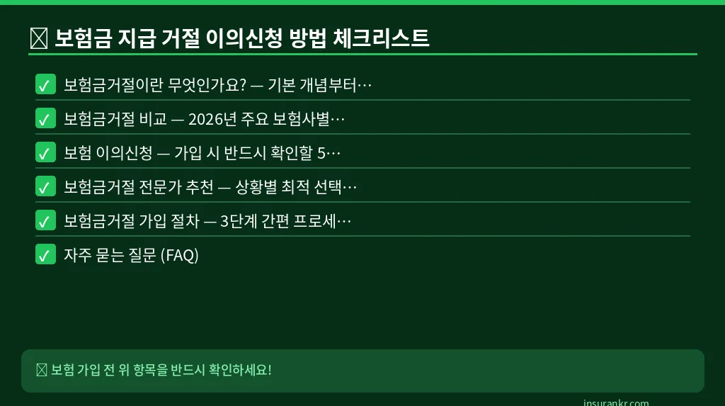 보험금 지급 거절 이의신청 방법 체크리스트