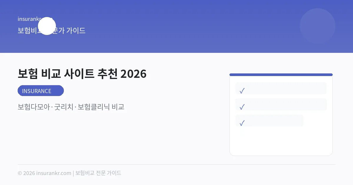 보험 비교 사이트 추천 2026 — 보험다모아·굿리치·보험클리닉 비교