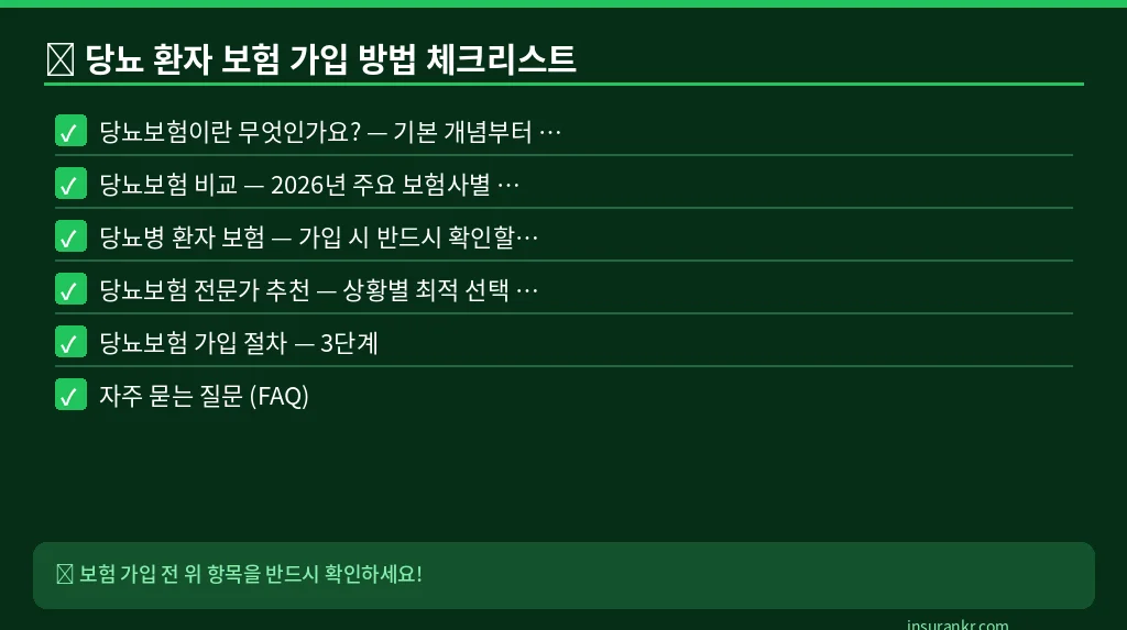 당뇨 환자 보험 가입 방법 체크리스트