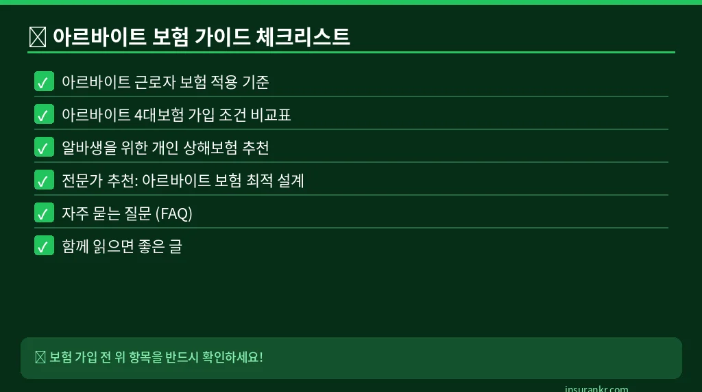 아르바이트 보험 가이드 체크리스트