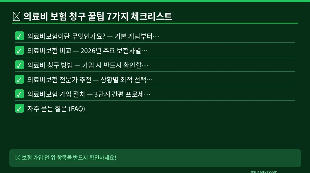 의료비 보험 청구 꿀팁 7가지 체크리스트