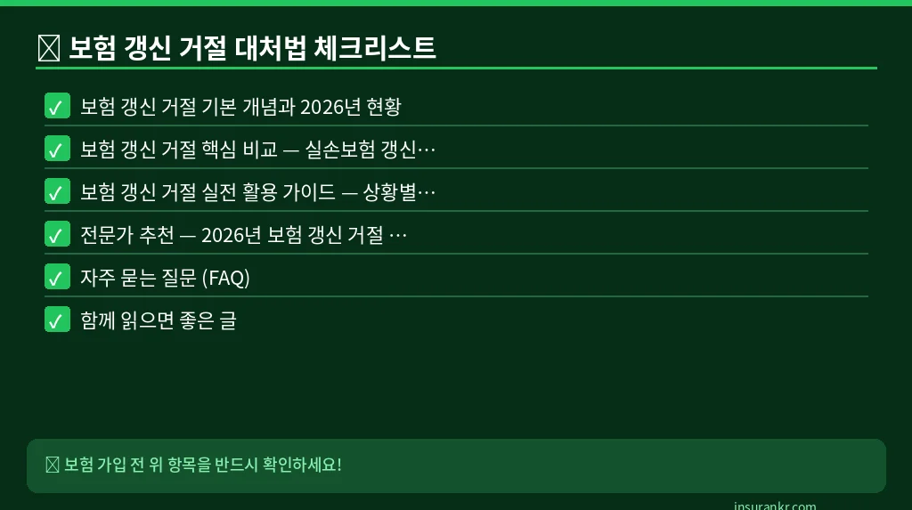 보험 갱신 거절 대처법 체크리스트