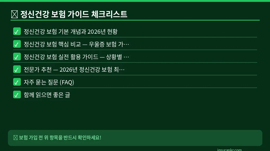 정신건강 보험 가이드 체크리스트