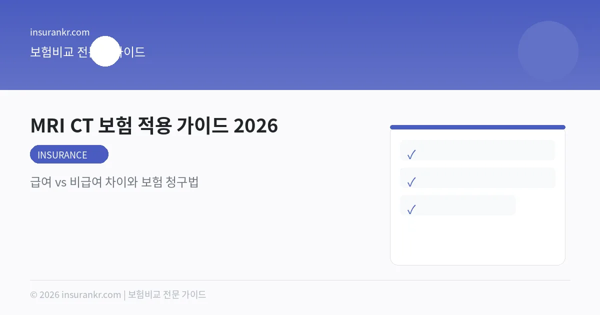 MRI CT 보험 적용 가이드 2026 — 급여 vs 비급여 차이와 보험 청구법