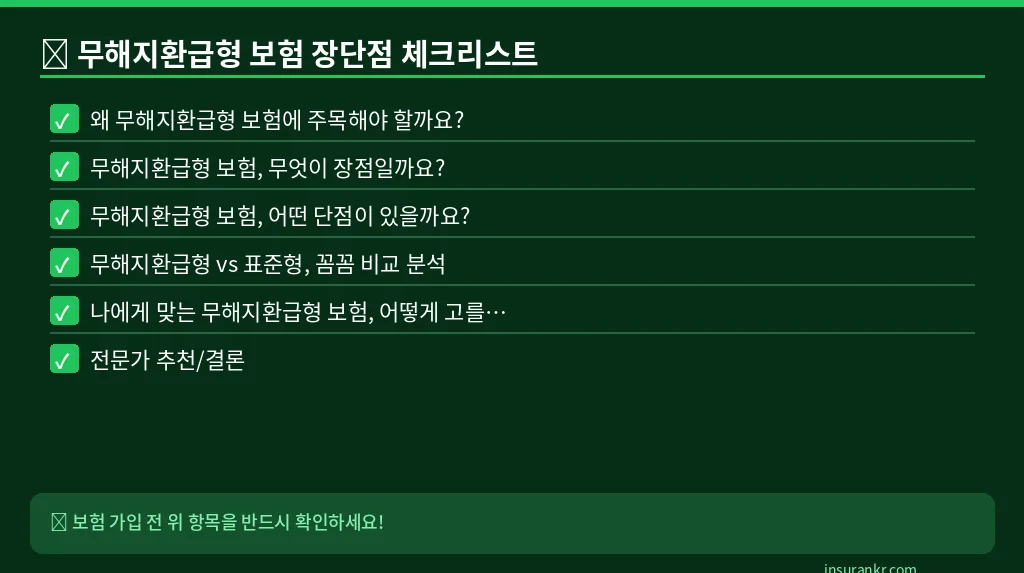 무해지환급형 보험 장단점 체크리스트