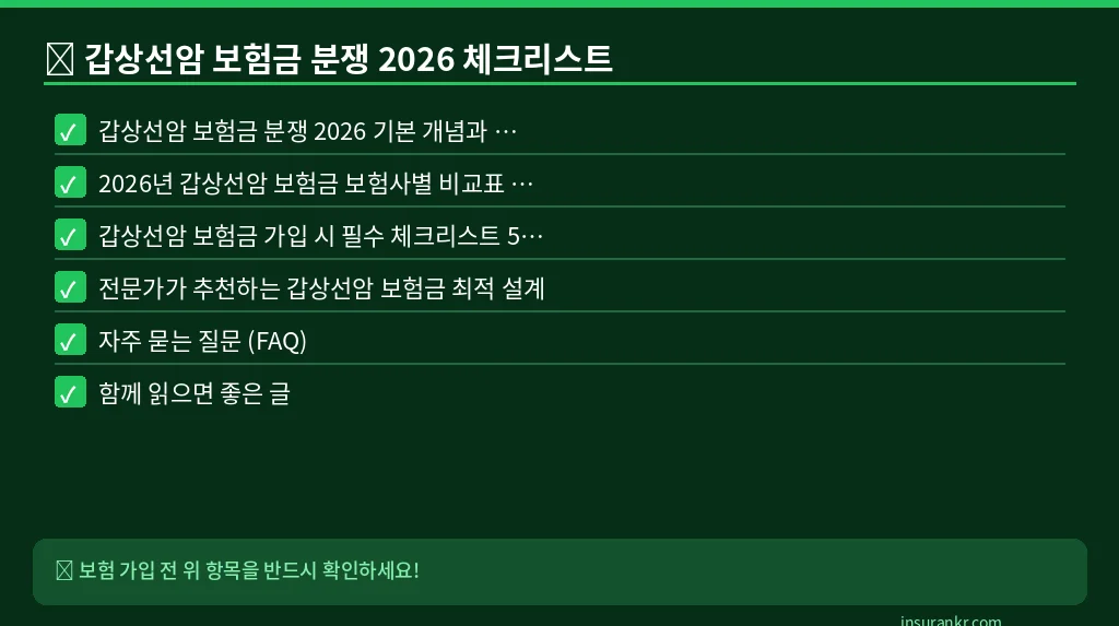 갑상선암 보험금 분쟁 2026 체크리스트